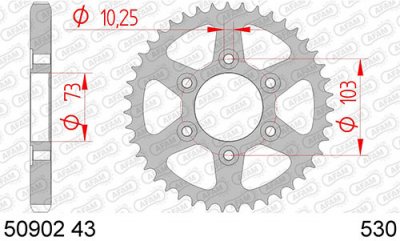 Звезда задняя стальная Afam 50902-43