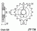 Звезда передняя JTF736.15