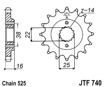 Звезда передняя JTF740.15