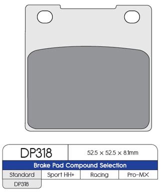 Тормозные колодки DP Brakes DP318 синтетические