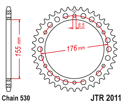 Звезда задняя JTR2011.43