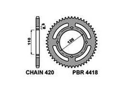 Звезда задняя PBR 4418 47 L (JTR1465.47)