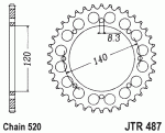 Звезда задняя JTR487.38