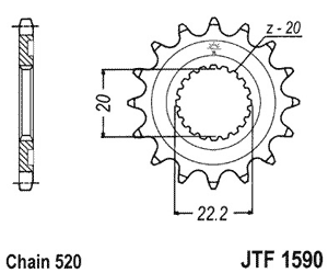 Звезда передняя JTF1590.12