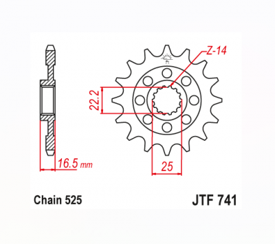 Звезда передняя JTF741.14