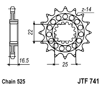 Звезда передняя JTF741.14