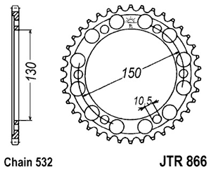 Звезда задняя JTR866.47