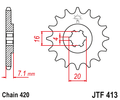 Звезда передняя JTF413.12