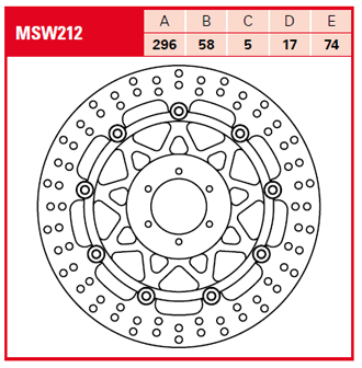 Тормозной диск для мотоциклов Lucas TRW MSW212