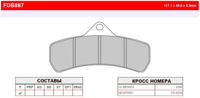 FDB887P Ferodo тормозные колодки