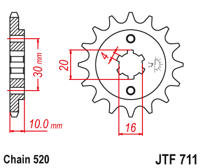 Звезда передняя JTF711.12