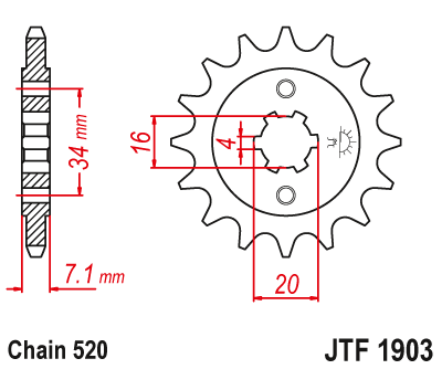 Звезда передняя JTF1903.15