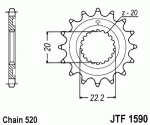 Звезда передняя JTF1590.14