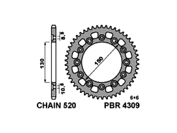 Звезда задняя PBR 4309 39 C45 (JTR245/3.39)