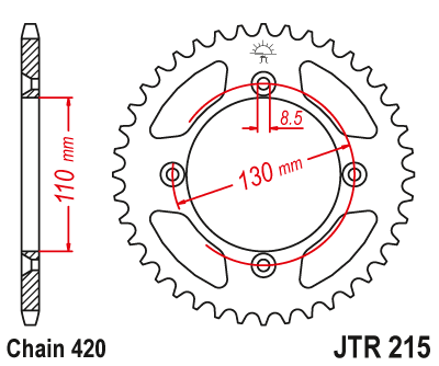 Звезда задняя JTR215.49