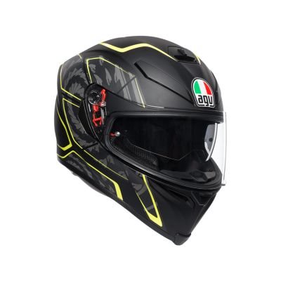 AGV Шлем K-5 S TORNADO MATT BLACK/YELLOW FLUO