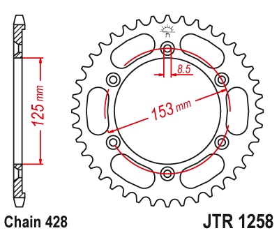 Звезда задняя JTR1258.54