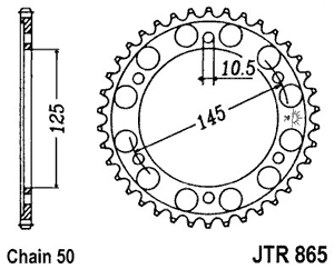 Звезда задняя JTR865.45