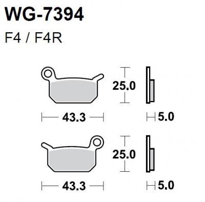 Тормозные колодки WRP WG-7394-F4 (FDB2183 / FA325)