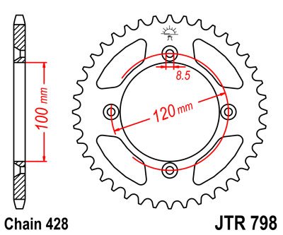 Звезда задняя JTR798.52