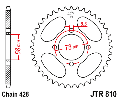 Звезда задняя JTR810.50