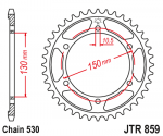 Звезда задняя JTR859.48ZBK черная