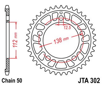 Звезда задняя JTA302.43