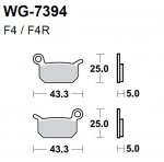 Тормозные колодки WRP WG-7394-F4R (FDB2183 / FA325)