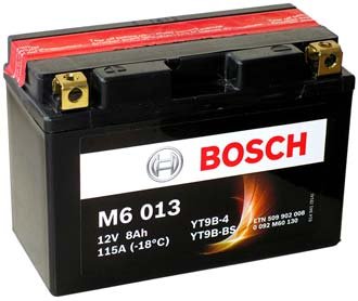 Аккумулятор мото BOSCH M6 013 (YT9B-4, YT9B-BS)