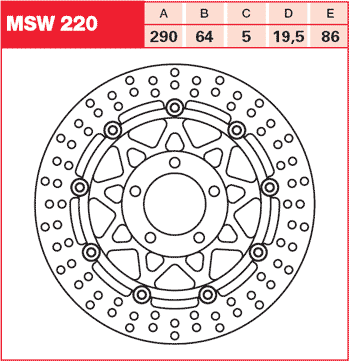 Тормозной диск для мотоциклов Lucas TRW MSW220