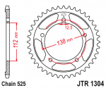 Звезда задняя JTR1304.42ZBK черная