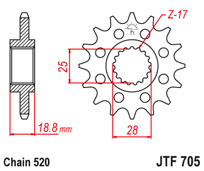 Звезда передняя JTF705.16