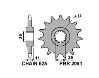 Звезда передняя PBR 2091 C16 (JTF1591.16)