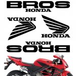 CRAZY IRON Комплект наклеек "HONDA Bros" белый