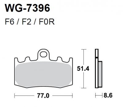 Тормозные колодки WRP WG-7396-F2 (FDB2125 / FA335)