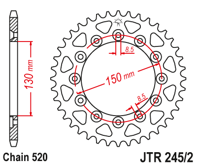 Звезда задняя JTR245/2.42