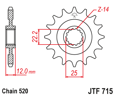 Звезда передняя JTF715.13