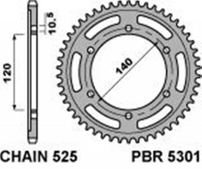 Звезда задняя PBR 5301 44 C45 (JTR498.44)