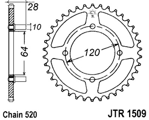 Звезда задняя JTR1509.41