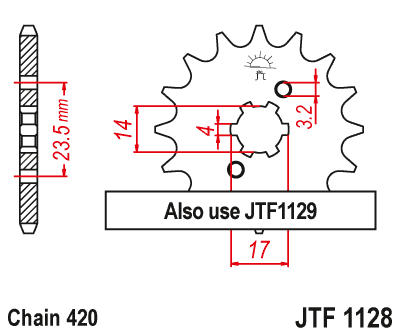 Звезда передняя JTF1128.15