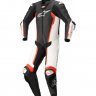 Мотокомбинезон кожаный MISSILE V2 1-PC LEATHER SUIT черно-бело-красный