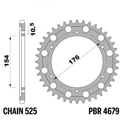 Звезда задняя PBR 4679 43 C45 (JTR1346.43)