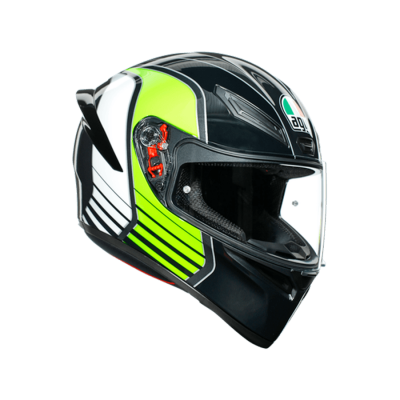 AGV Шлем K1 POWER GUNMETAL/WHITE/GREEN