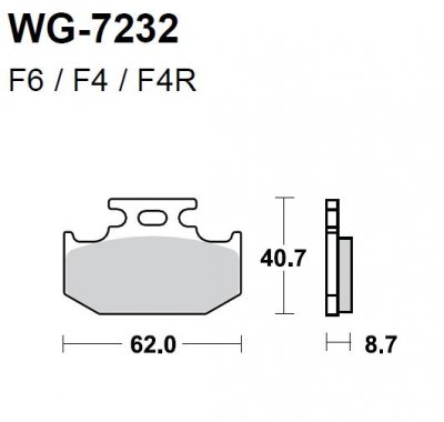 Тормозные колодки WRP WG-7232-F6 (FDB659 / FA152)