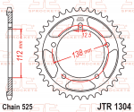 JT Звезда ведомая алюминиевая/стальная JTX1304 47GLD (цвет золотой) 