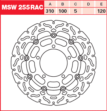 Тормозной диск для мотоциклов Lucas TRW MSW255RAC
