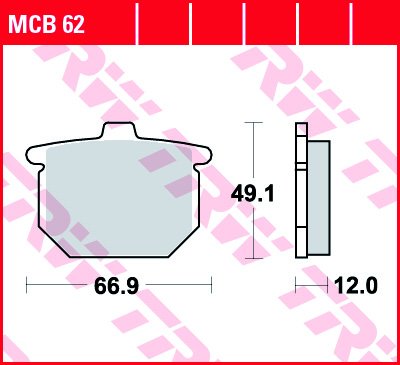 Тормозные колодки для мотоциклов Lucas TRW MCB62