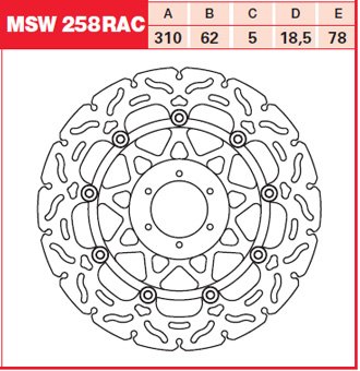 Тормозной диск для мотоциклов Lucas TRW MSW258RAC
