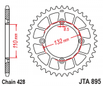 Звезда задняя алюминиевая JTA895 47ORG (оранжевая)