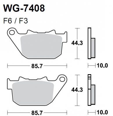 Тормозные колодки WRP WG-7408-F3 (FDB2180 / FA387)